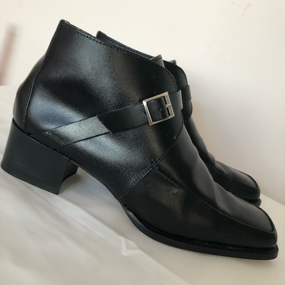 Calf Leather Square Toe Ankle Boots by Roberto Vianni